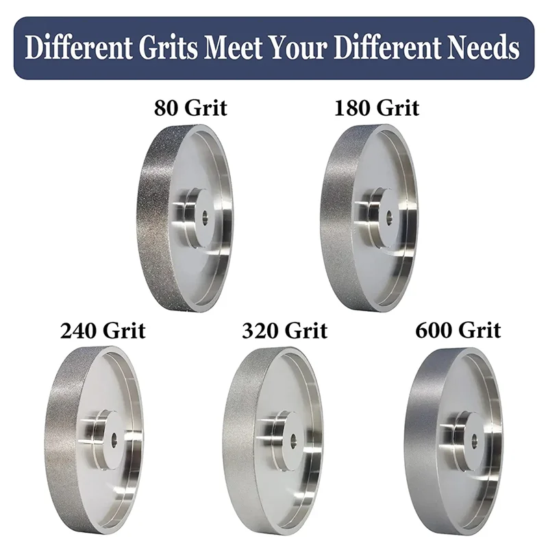 CBN Grinding Wheel, 6Inch Dia x 1Inch Wide, with 1/2Inch Arbor, Diamond Grinding Wheel for Sharpening HSS, 320 Grit