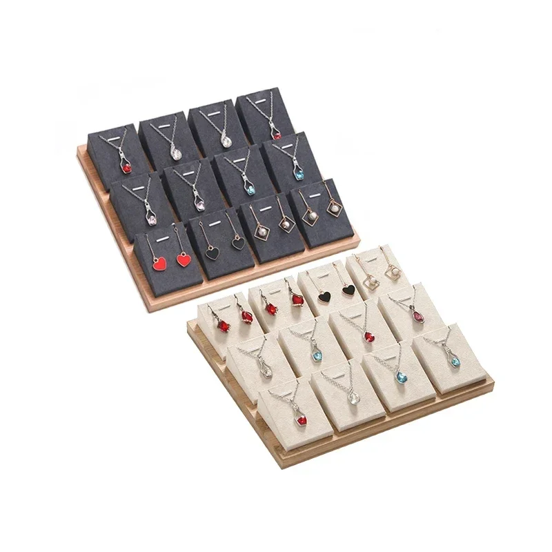 

Pine/Bamboo Necklace Jewelry Pendant Display Stand Holder Two Types Pendant Bracelet Earrings Display Jewelry Display Shelf