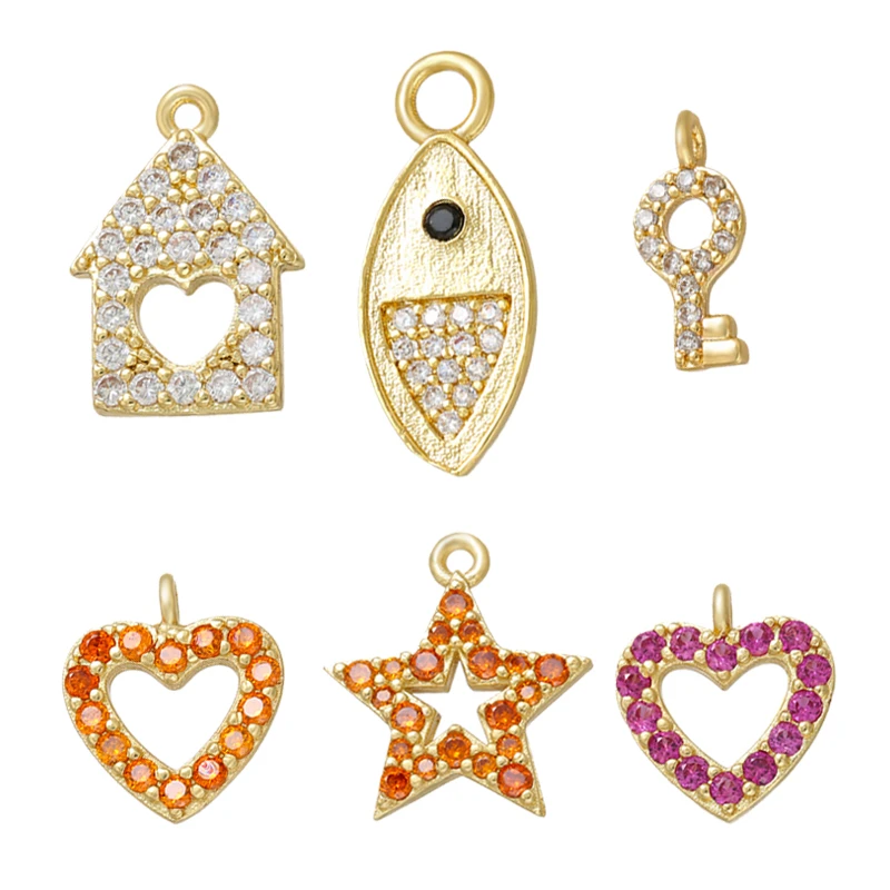 ZHUKOU para pendientes pequeños de circonia suministros de accesorios fabricación de joyas, mini colgante de cristal para pendientes a mano, VD774|Amuletos| - AliExpress