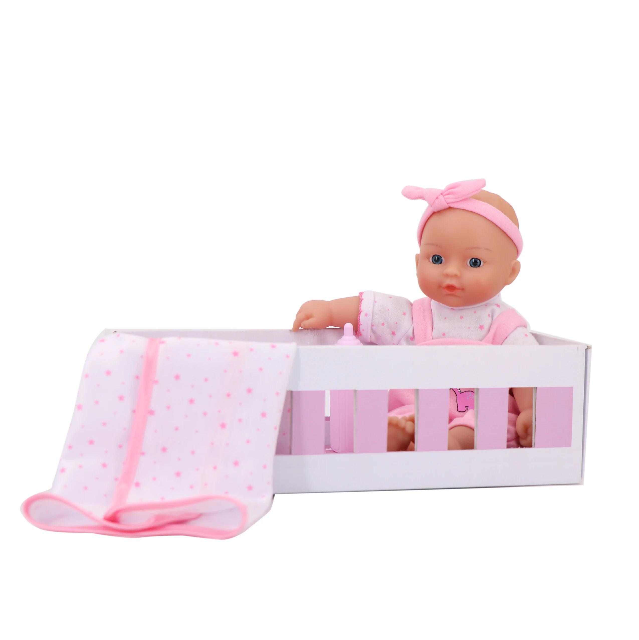 11인치 여아용 - 미니  인형 - 100% 세탁기 사용 가능, 젖병 포함, 부드러운 바디 비닐 크리스마스 선물