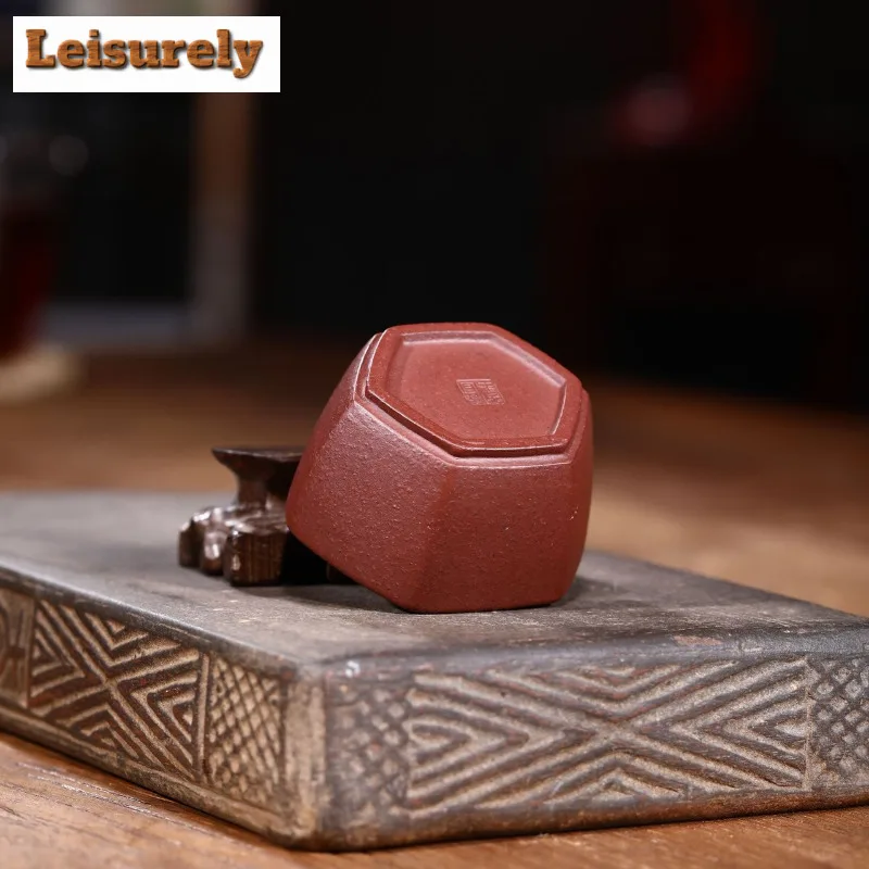 2pc/lot Yixing Purple Clay Teacup Raw Ore Mud Tea Bowl Hexagonal Meditation Cup Jianzhan Master Cups Chinese Zisha Tea Set 45ml