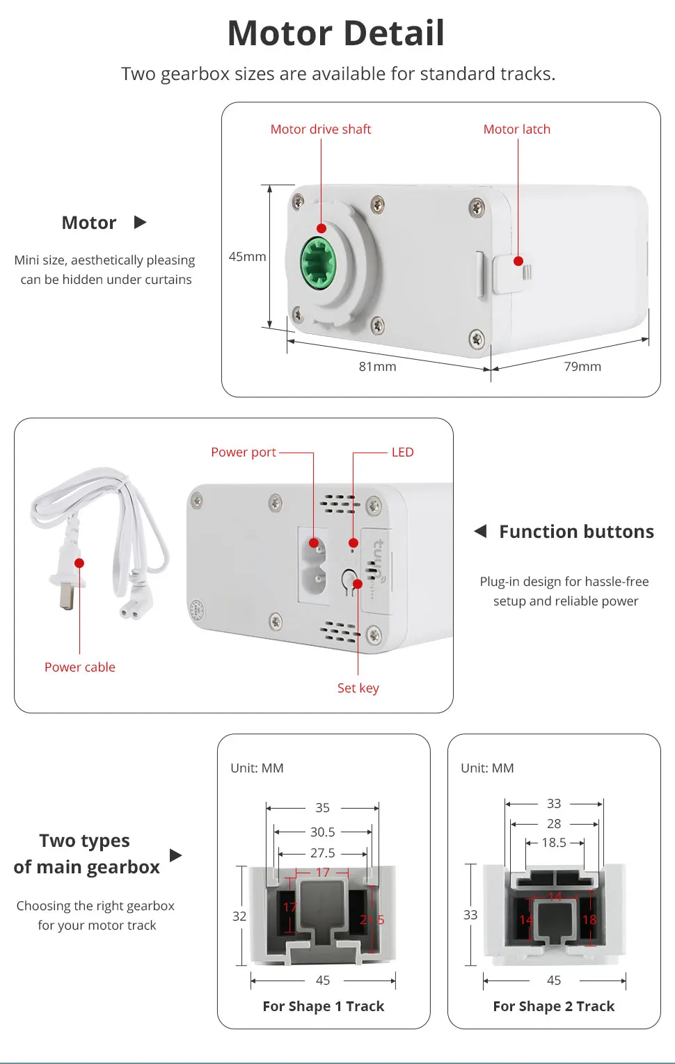 Mini Motor Zigbee Electric Curtain Motor Smart Life App Control Work with Tuya A