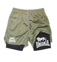 LONSDALE Summer Fashion Sports Running Shorts Men's 2 in 1 Quick Dry Workout Training Gym Fitness jogging shorts 1