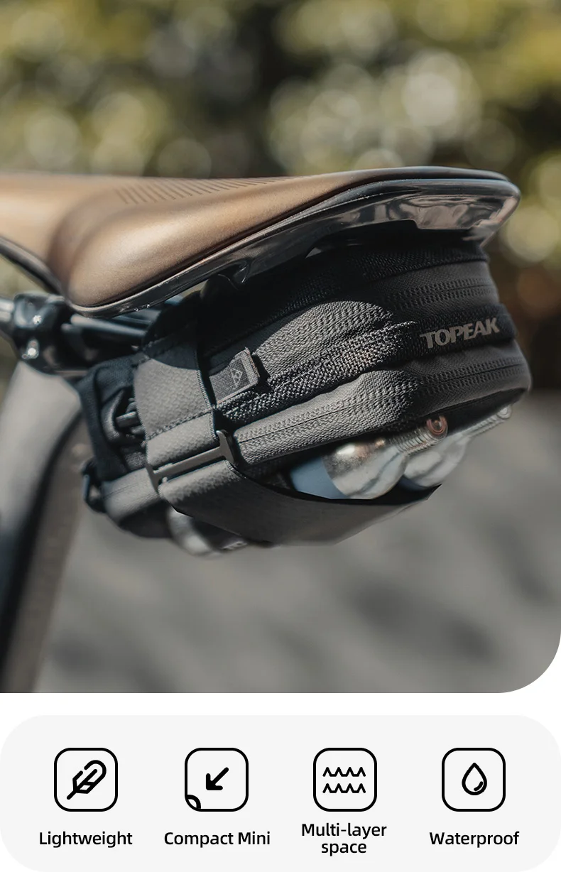 Topeak Ultra Compact Fahrradsitztasche 0,2/0,3/0,5 l tragbare Fahrradsatteltasche MTB Rennrad Reparaturwerkzeuge Schwanzpackung Zubehör – Detail 1
