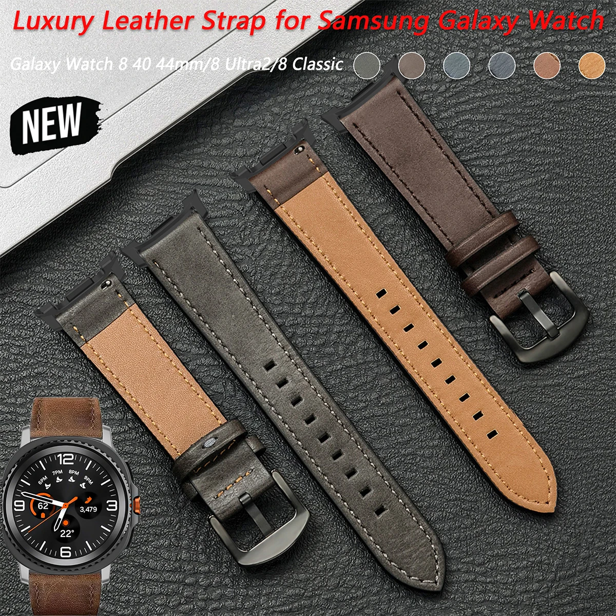 Premium Leather Strap - Quick Release Band for Watches, Classic Leather Bracelet Accessories