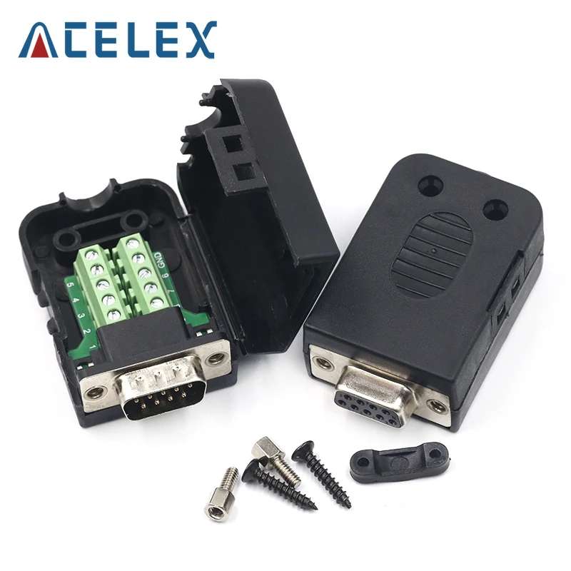 Connettore Db9 Com Terminale A Saldare Senza Trasferimento Connettore Maschio Db9 Rs232 Db9 Breakout D-Sub Connettore Femmina