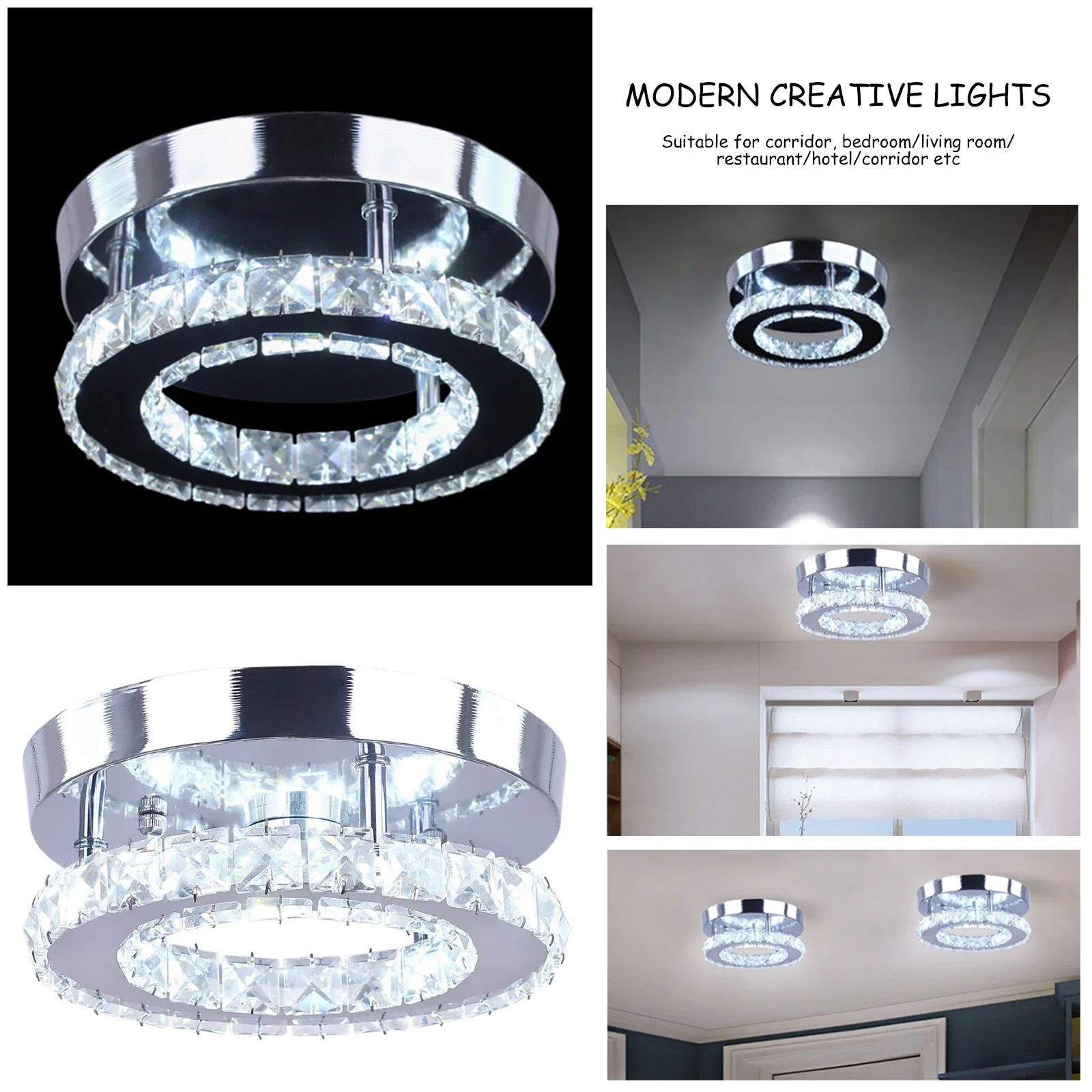 

Crystal Chandelier Led Crystal Ceiling Light for Living Room Kitchen Office Bedroom Dining Room Indoor Lighting Ceiling Lamp