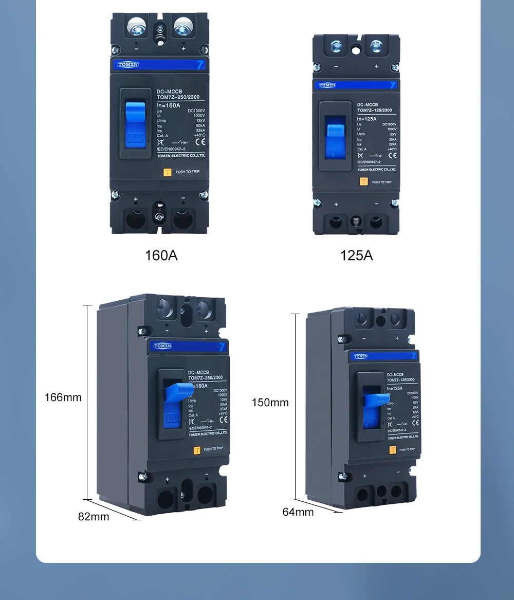 protetor de interruptores para fotovoltaicos solares, TOMZN TOM7Z 2P DC 1000V DC