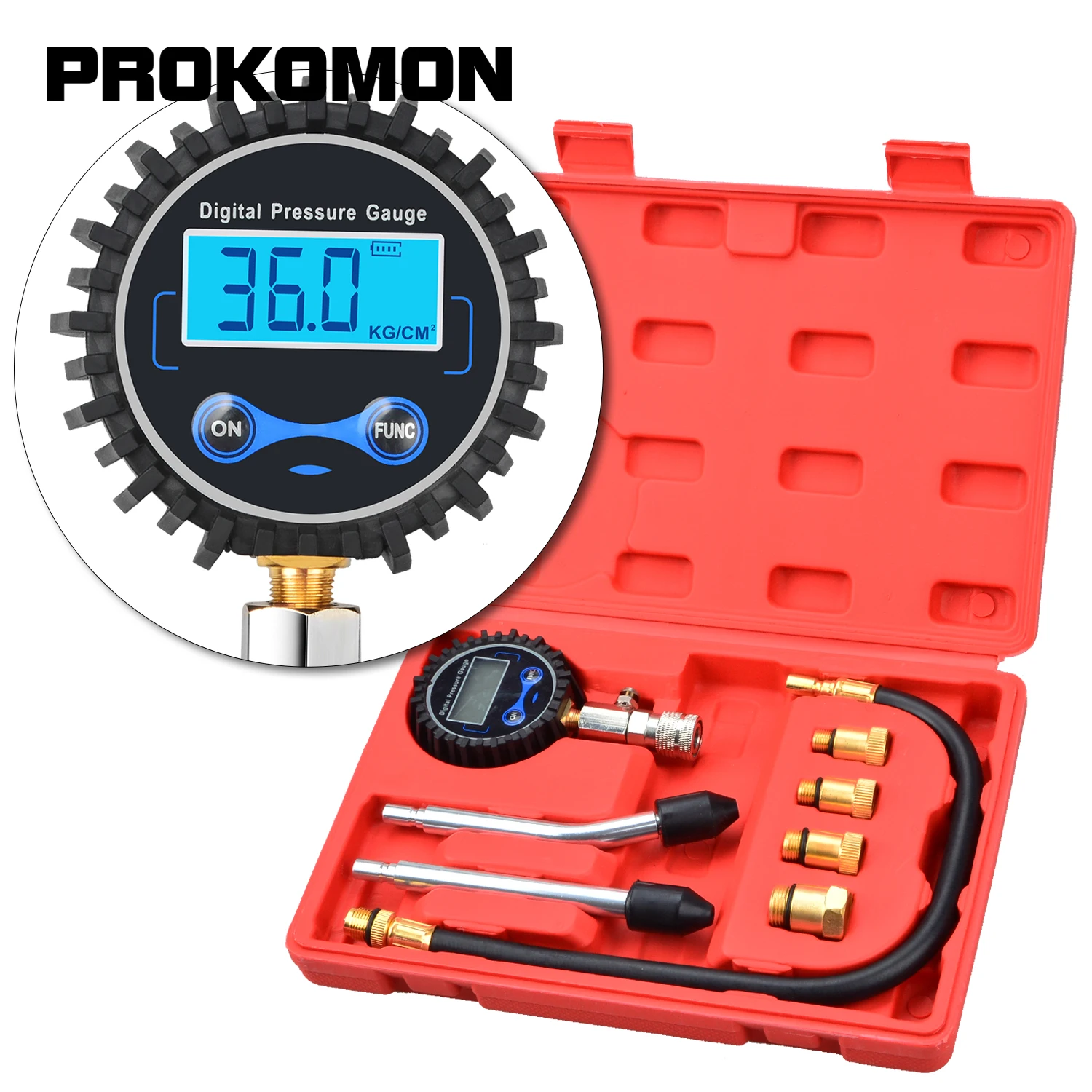 

Digital Compression Tester Gauge Tester Kit Auto Petrol Gas Engine Cylinder Motorcycle Pressure Gauge