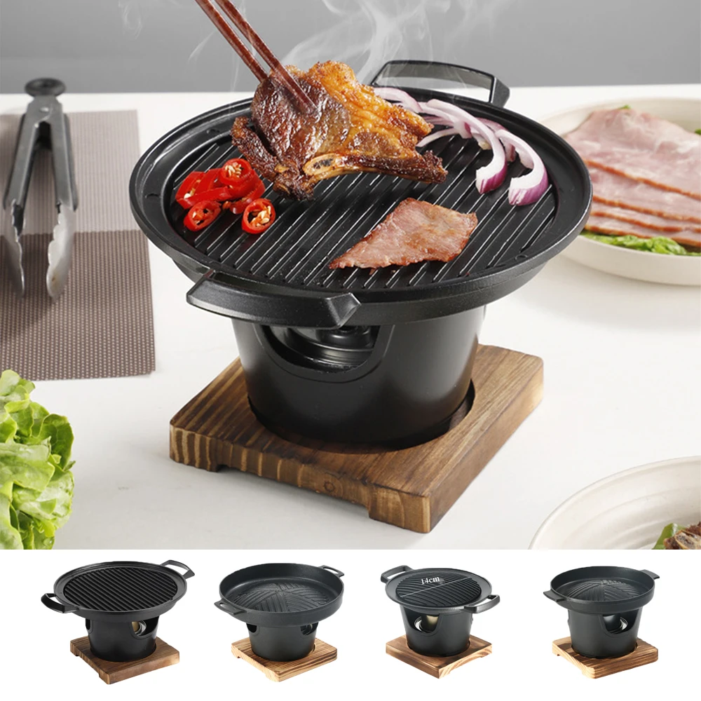 MiniBarbecueOvenGrillJapaneseSmokelessAlcoholStoveWoodenFrame