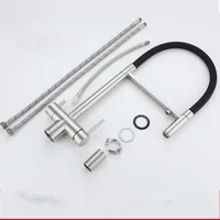 Gray Purified Kitchen Faucet Hot Cold Mixer Pull Out Rotation Crane Tap Spray Stream Mode Filter Water Deck Mount 5