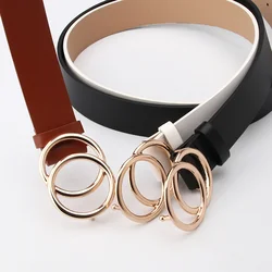 Double Round Overlapping Concealed Buckle Student's Simple Trouser Belt, Sweater, Coat, Popularity