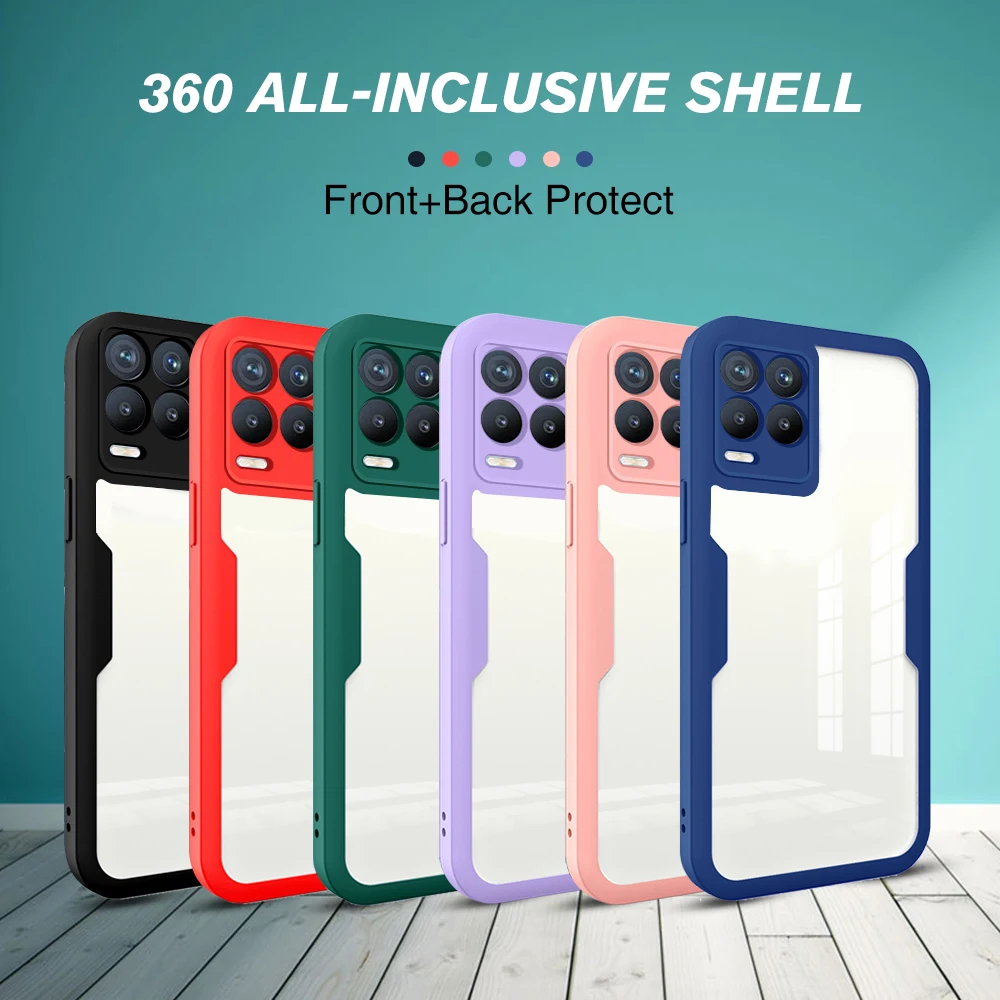 360 volle Abdeckung Stoßfest Fall Für OPPO Realme 8 9 Pro Plus 9i 8i 7 6 Pro Silikon Bumper Fall für Realme C25S C21Y C21 Carcasa_voghion.com