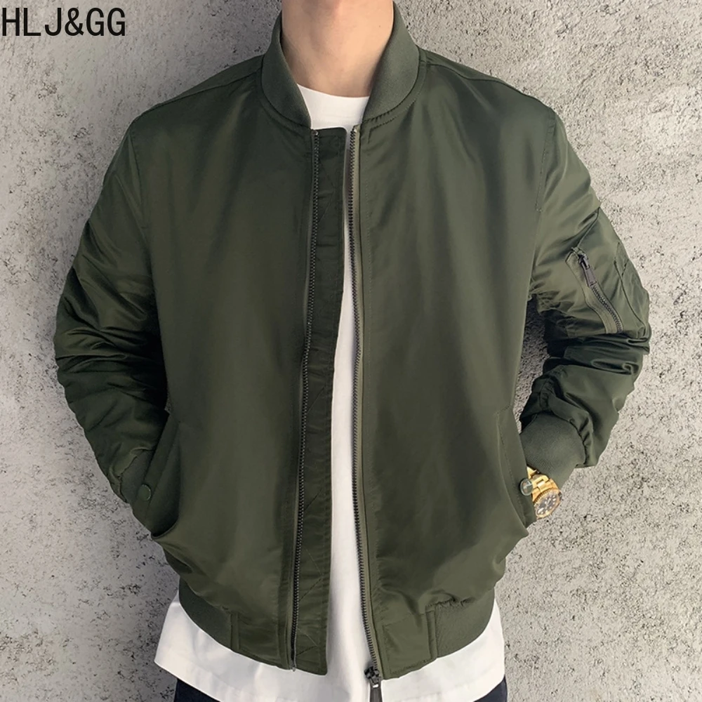 

HLJ&GG Spring And Autumn New Air Force Bomber Jackets for Mens Casual Solid Color Man's Baseball Jackets Coats 2023 New Arrivals