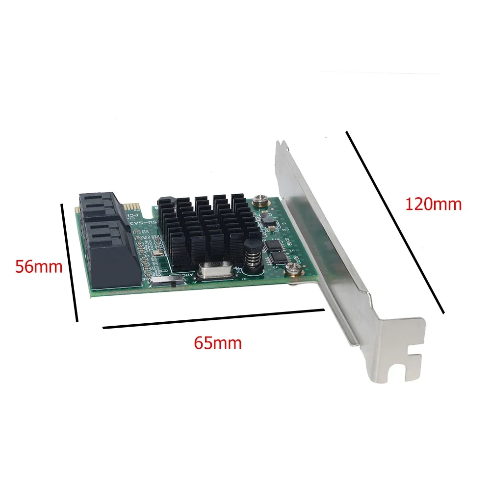 6Gbps PCIE to 4 Ports SATA 3.0 III Expansion Adapter PCI-e PCI Express x1 Controller Board Expansion Card Support X1/X4/X8/X16