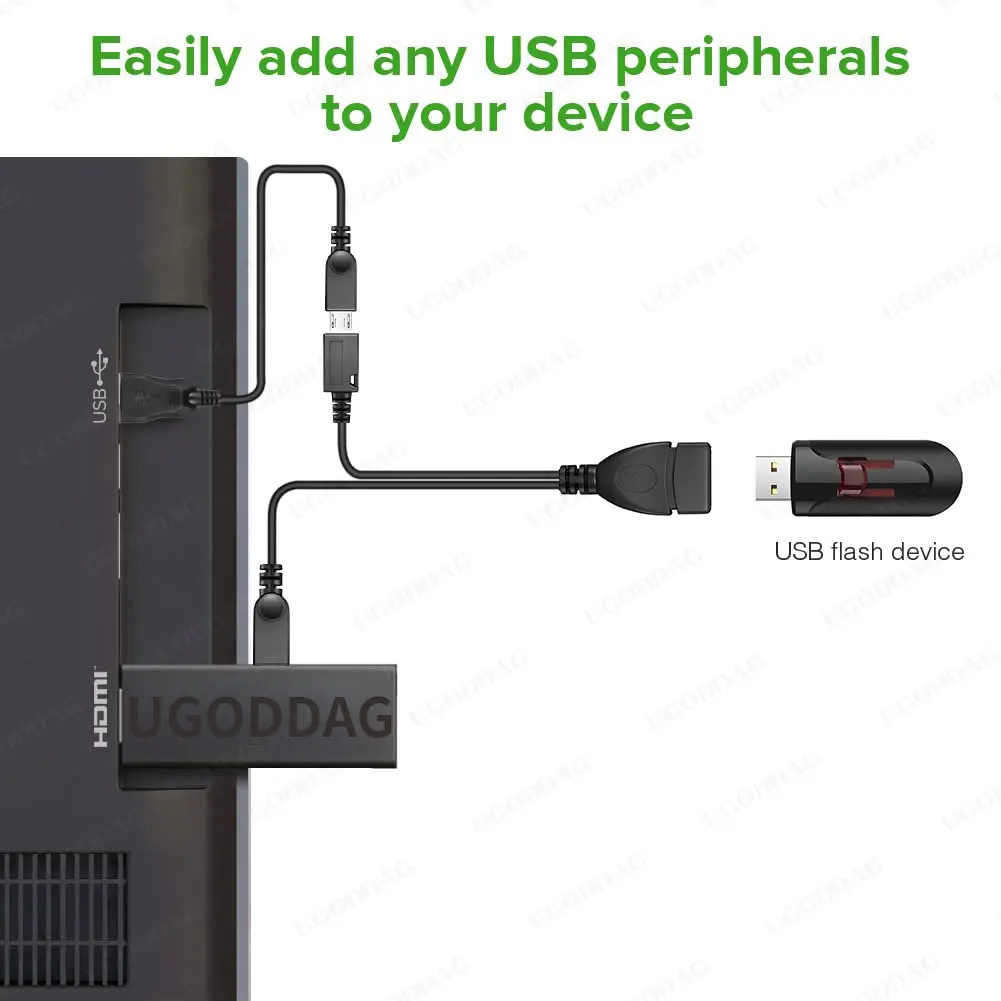 Mini Usb Micro Usb Otg Adaptador Host Power y Divisor Usb para Micro Pinos Macho Fêmea Cabo para Vara de Fogo Acessórios do Telefone Android - Imagem 6