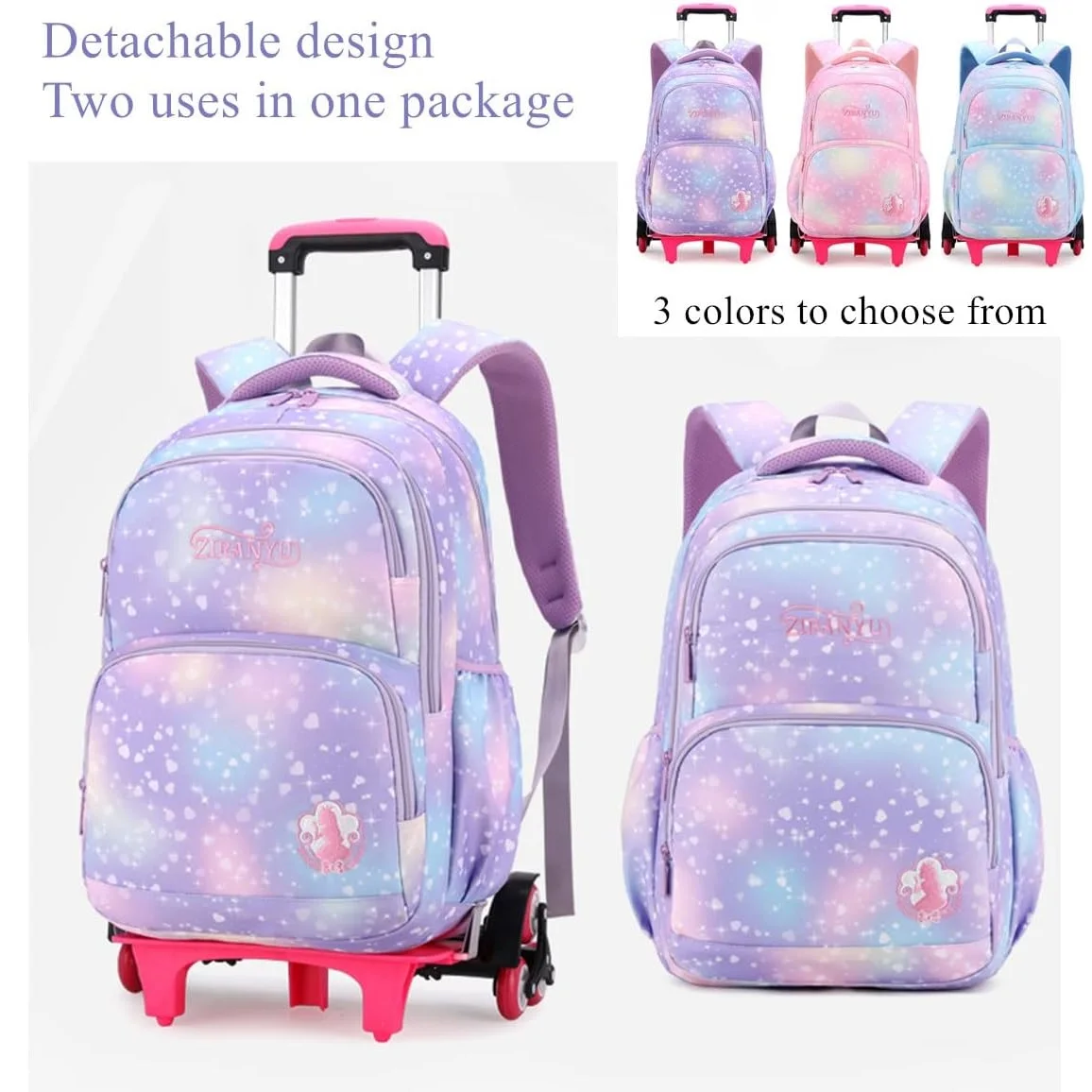 Children School Backpack Set with Wheels Students Bags for Girls Trolley Bag Cute Schoolbag Rolling Wheeled Backpack Child Girl children backpack children bag students backpack