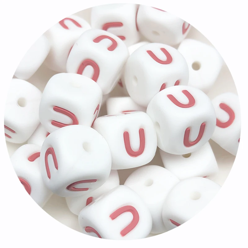 10 Stücke Neue 12mm Baby Silikon Buchstaben Perlen Schnuller Buchstaben Alphabet Perlen Kauen Zahnen Beißringe Pflege Dusche Geschenke BPA freies – Detail 24
