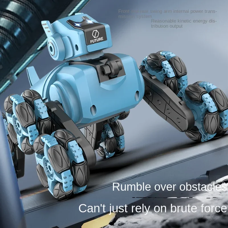 RC Robot Electronic Dog Stunt Dog Light Dual Mode Music Song Drift Rotation Mechanical Dog Spray Control for Kids Adults Toys