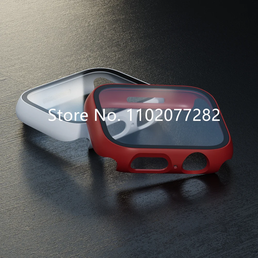 500 개/몫 보호기 커버 애플 시계 45mm 41mm 내충격 커버 + 유리 2 1 보호 케이스 iWatch 7 시리즈