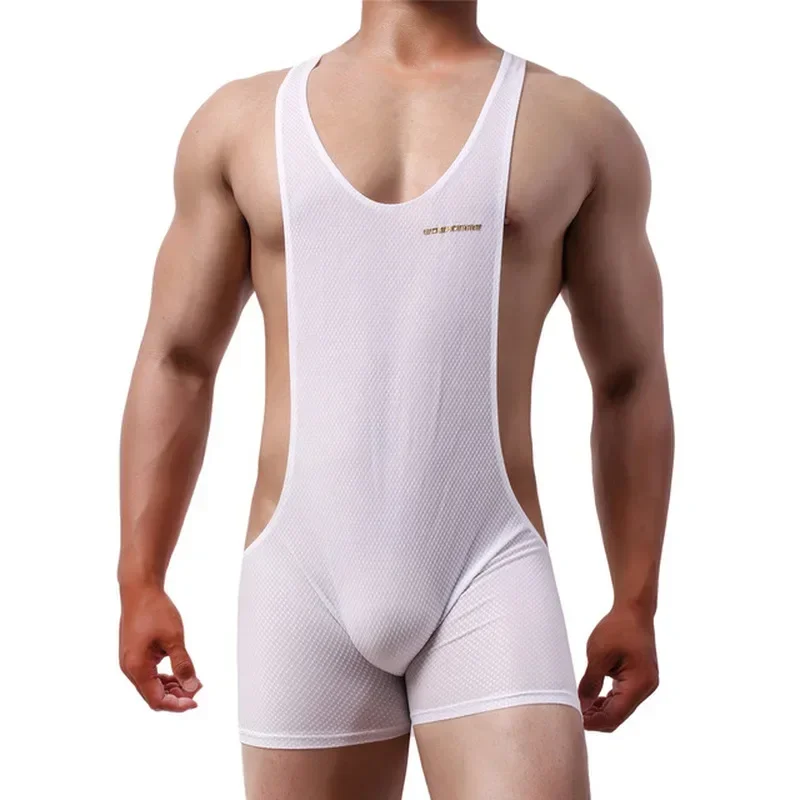 Men Undershirts Leotard Singlets Bodysuits Shorts Sports Gym Fitness Underwear Wrestle Singlet Jumpsuits Sleepwear One Piece