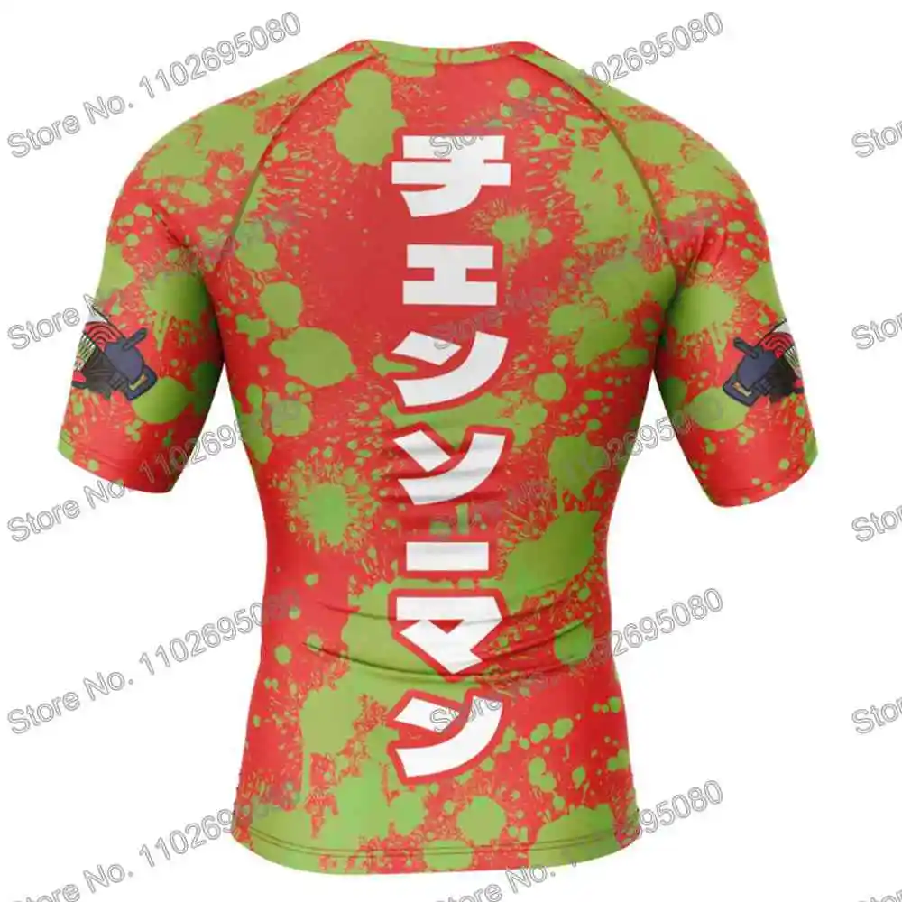 Denji Rash Guard Surf Clothing BJJ Boxing MMA Men Short Sleeve Diving T-Shirt Tight Swimwear Summer Beach Floatsuit Women GYM