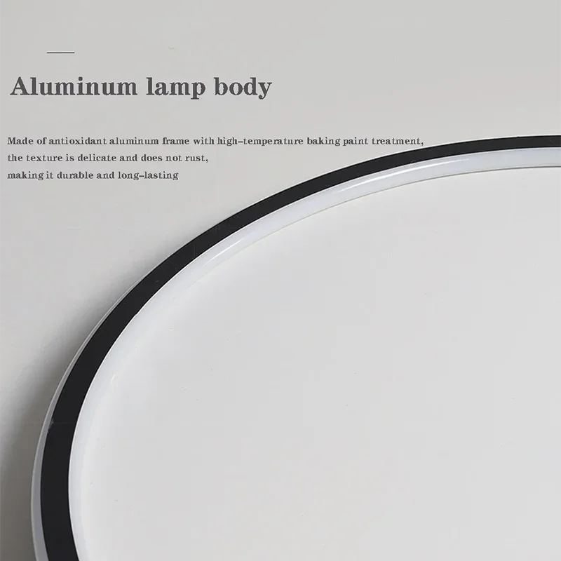 Modern LED Ceiling Light Home Decor 20/30/40/50/60CM Dimmable Round Lamp Bedroom Living Room Black White Fixture Lighting Lustre
