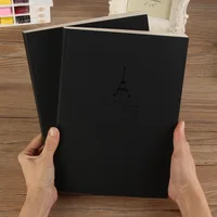B5 Notebook,Sketchbook 140 Thickened Pages Black Cardboard Cover Blank Inner Pages For Quality Fine Art Painting And Doodle 1