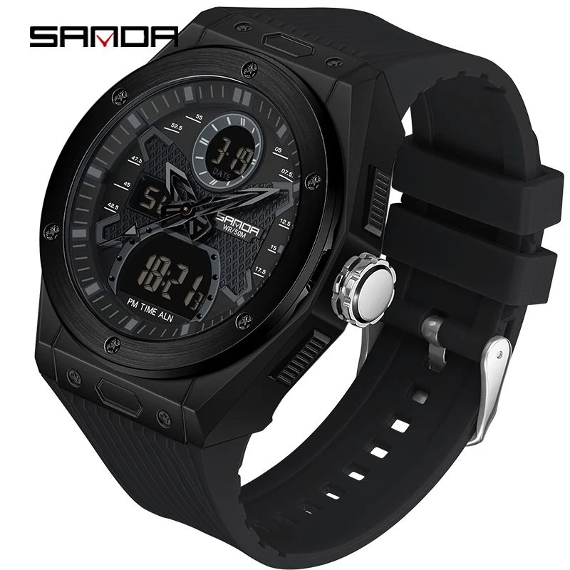 

SANDA Brand Wrist Watch Men Watches Military Army Sport Style Wristwatch Dual Display Male Watch For Men Clock Waterproof Hours