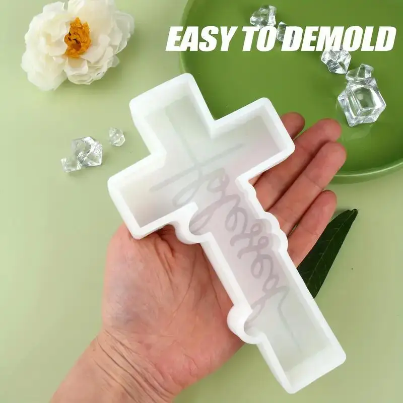크로스 실리콘 몰드 DIY 드롭 글루 몰드 장식, 수제 실리콘 몰드, DIY 송진, 양초 만들기 등, 1 개