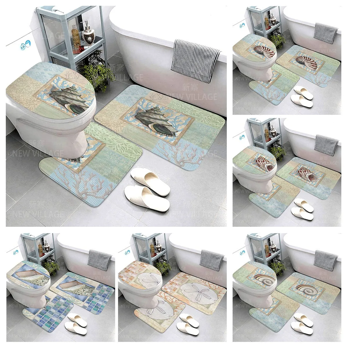 

Non slip shower mat bathroom carpet shower mat decorative water absorbing mat bathtub bathroom carpet underwater world print