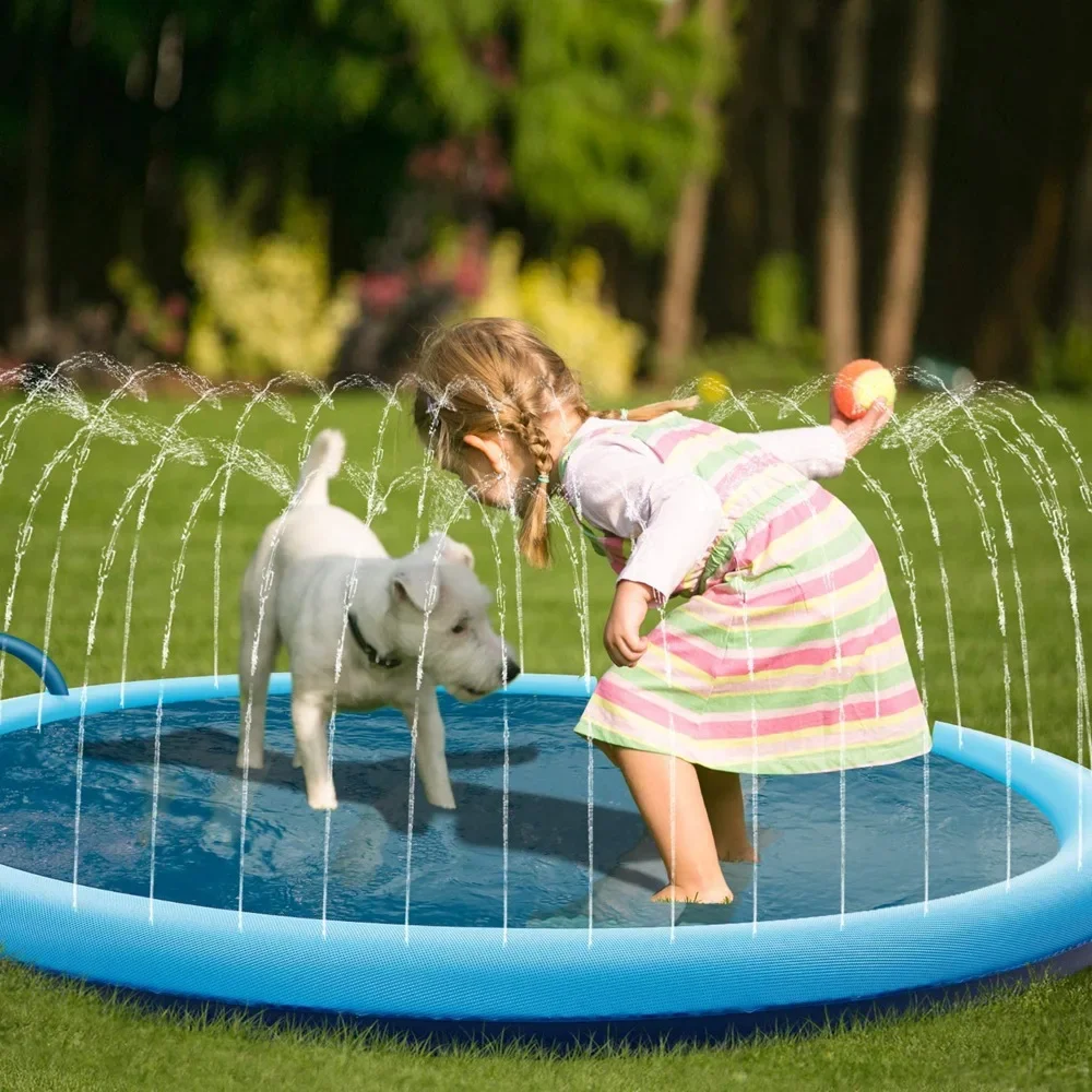 150/170cm Pet Sprinkler Pad Play Cooling Mat Swimming Pool for Dogs 2