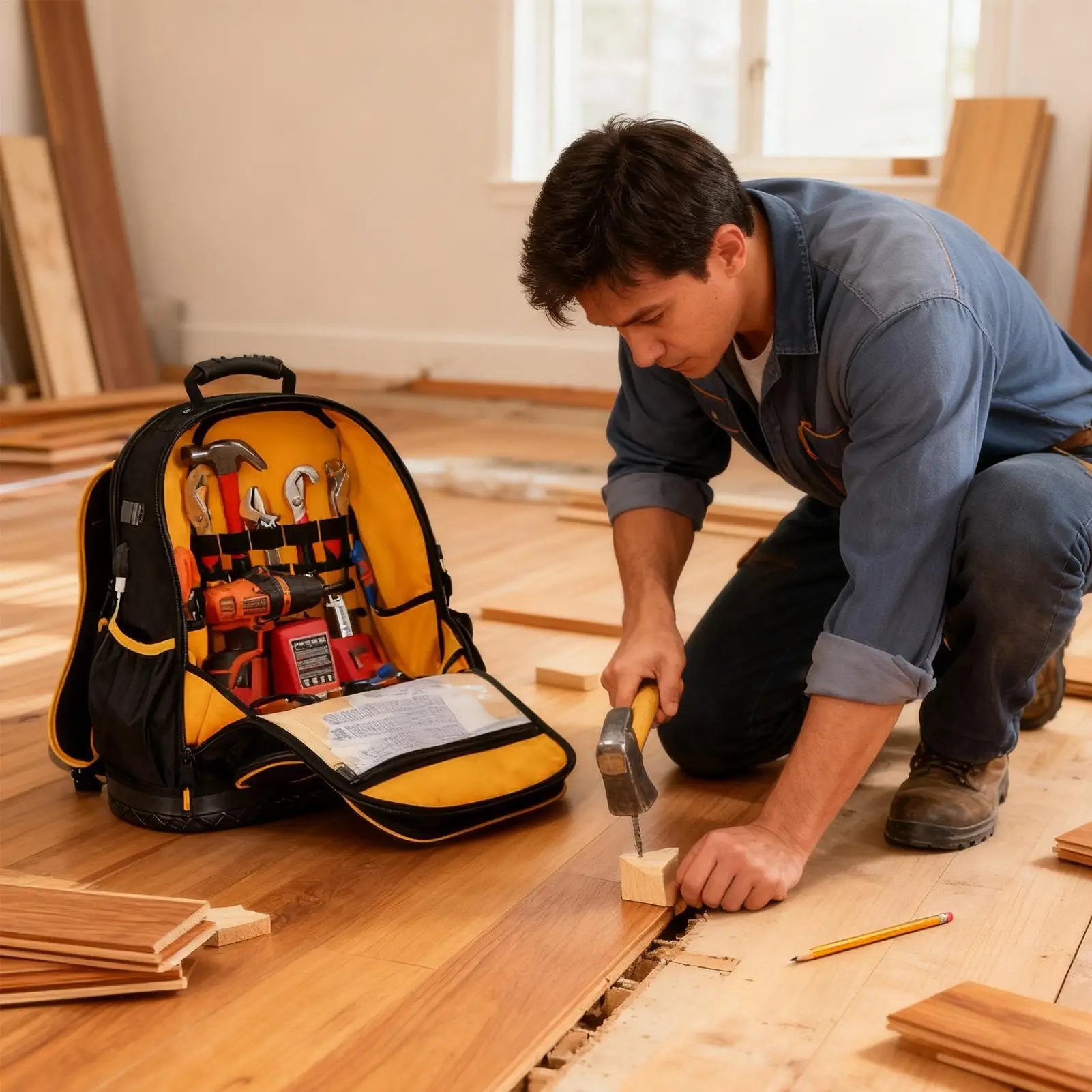 전기 기술자용 백팩 하드 바닥 작업용 가방 건설 현장 수리 작업 가정 프로젝트 야외용