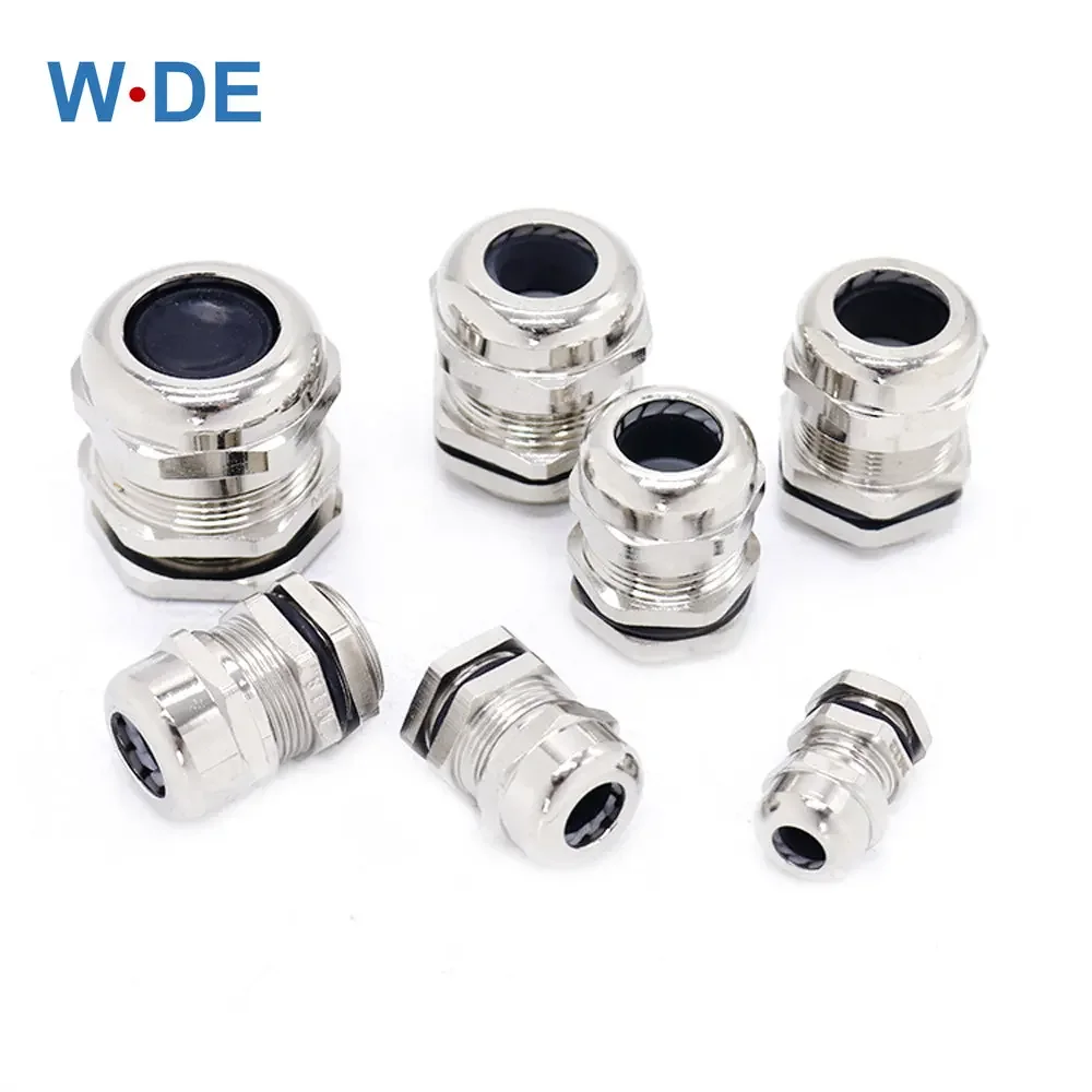 Cable Gland 1piece Waterproof IP68 Nickel Plated Brass Metric M8 M10 M12 M14 M16 M18-M36 Fit 18-25mm For 4-8mm
