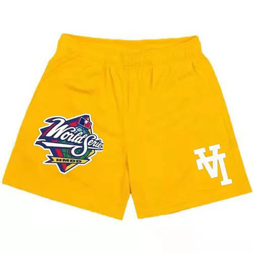 American Fashion Brand La Casual Shorts Fitness Basketball Sports Mesh Breathable Four-point Pants Beach Pants Men Women