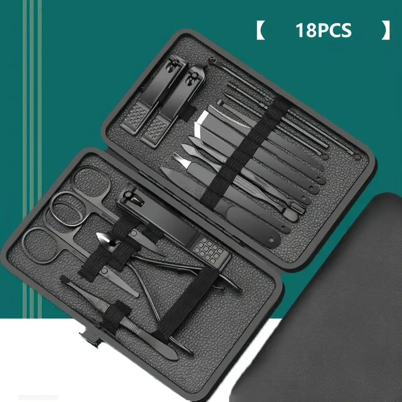 Manicure pedicure kit Deluxe With Stainless Steel Nail Clippers Cuticle Trimmer and Dead Skin Remover Includes Portable