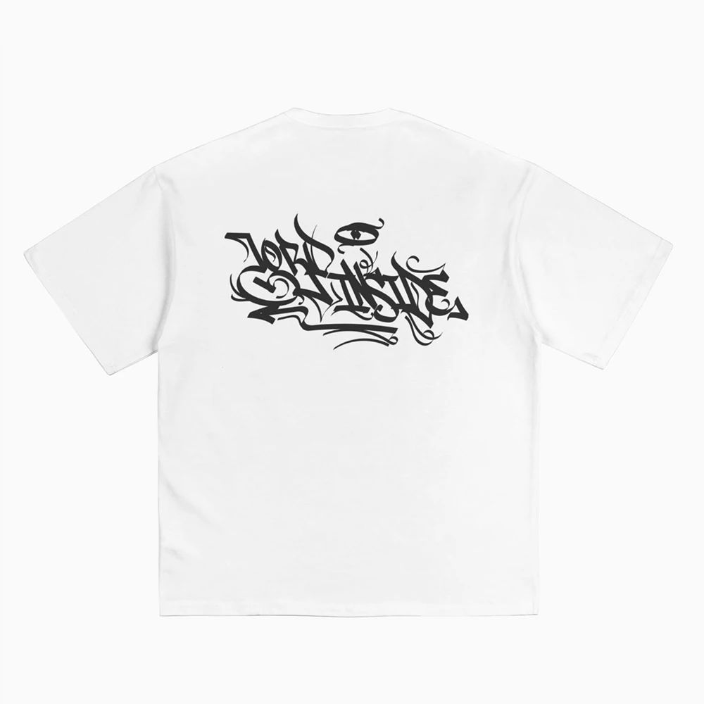 

2024 Spring And Summer New Style Mens Loose T-Shirt Abstract Pattern Print Fashionable High Street Y2k Cottony Casual Top