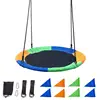 Flying Saucer Tree Swing Set 100CM Garden Swing Kids Hanging Seat Indoor Outdoor Platform Saucer 660lb Kids & Adult Outdoor Toy 1