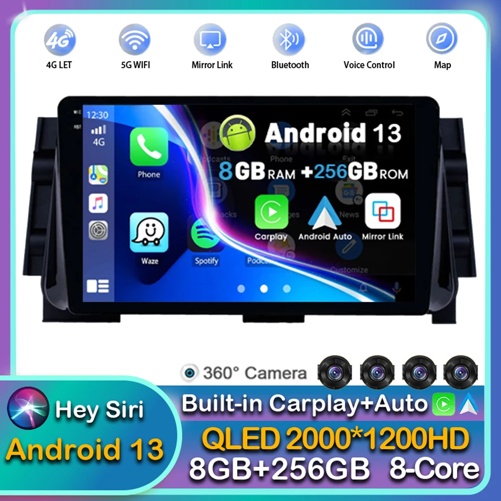 

Android 13 Carplay Auto Car Radio For NISSAN MICRA KICKS 2017 2018 2019 Multimedia GPS Player Stereo 360 Camera WIFI+4G SIM DSP