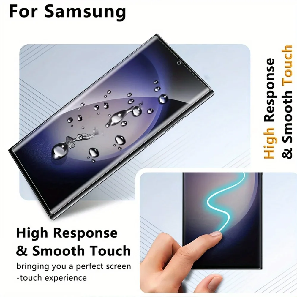 2Pcs Full Cover Tempered Glass for Samsung Galaxy S25 S24 S23 Ultra S22 S21 S20 Plus S23 S24 S25 FEUltra Clear Screen Protector