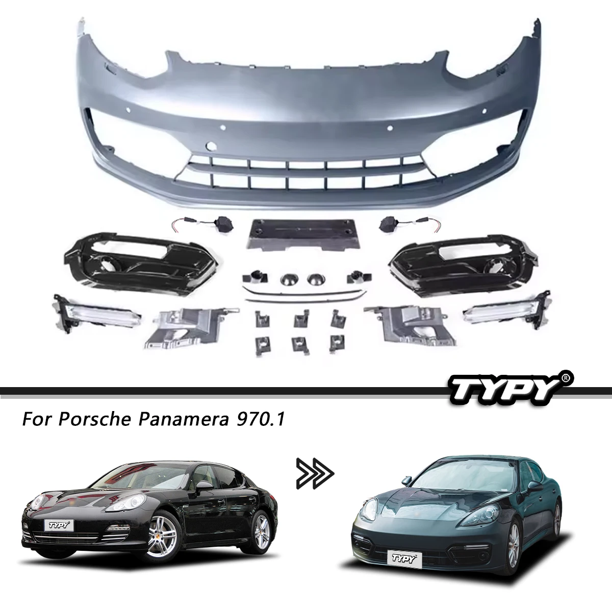 Typy Accessori Per Auto Per Porsche Panamera 970.1 Upgrade 971 Gts Gruppo Paraurti Anteriore Fendinebbia Fari Plug Play