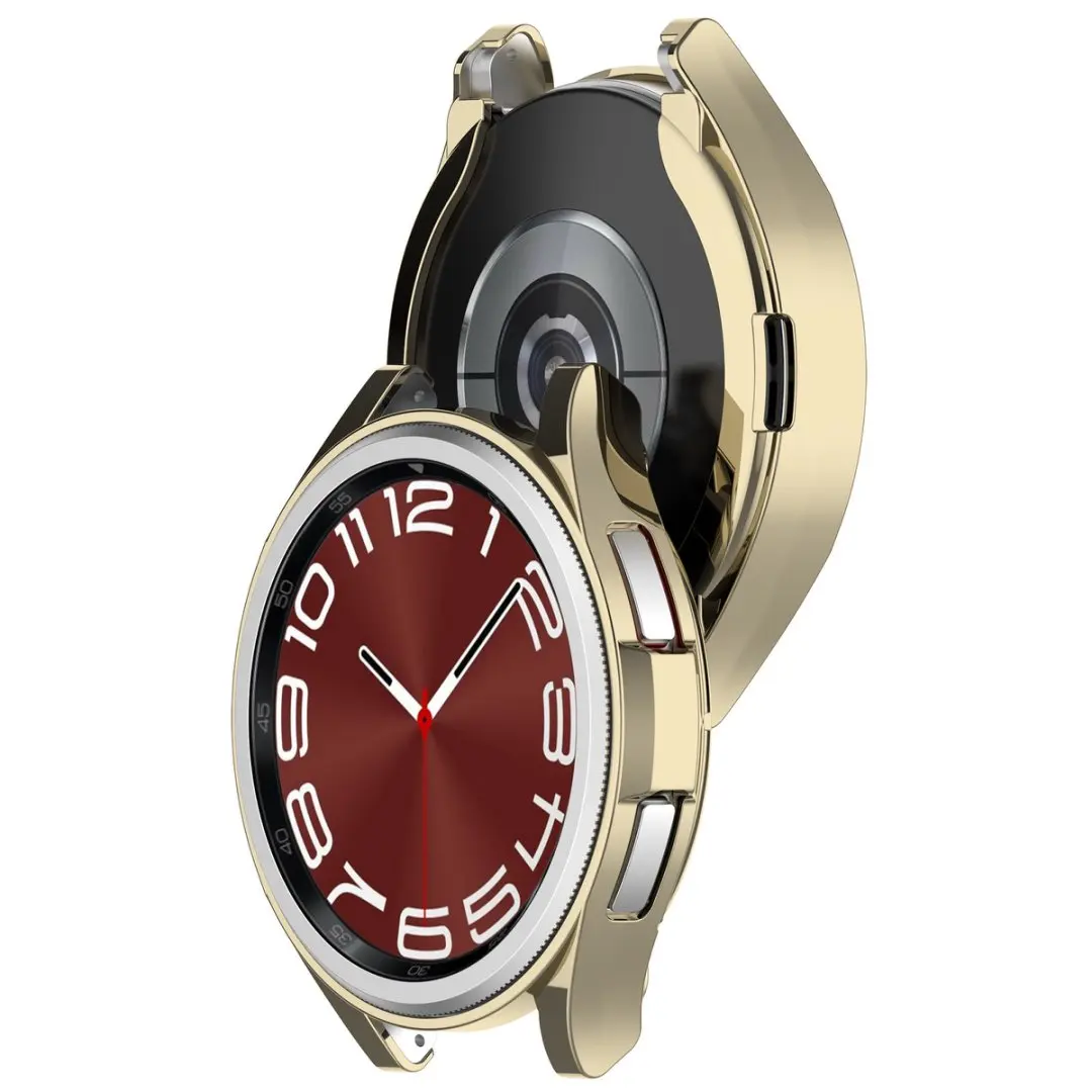 삼성 갤럭시 시계 6 클래식 43mm 47mm용 슬림 TPU 보호 전기도금 화면 보호기 케이스 커버
