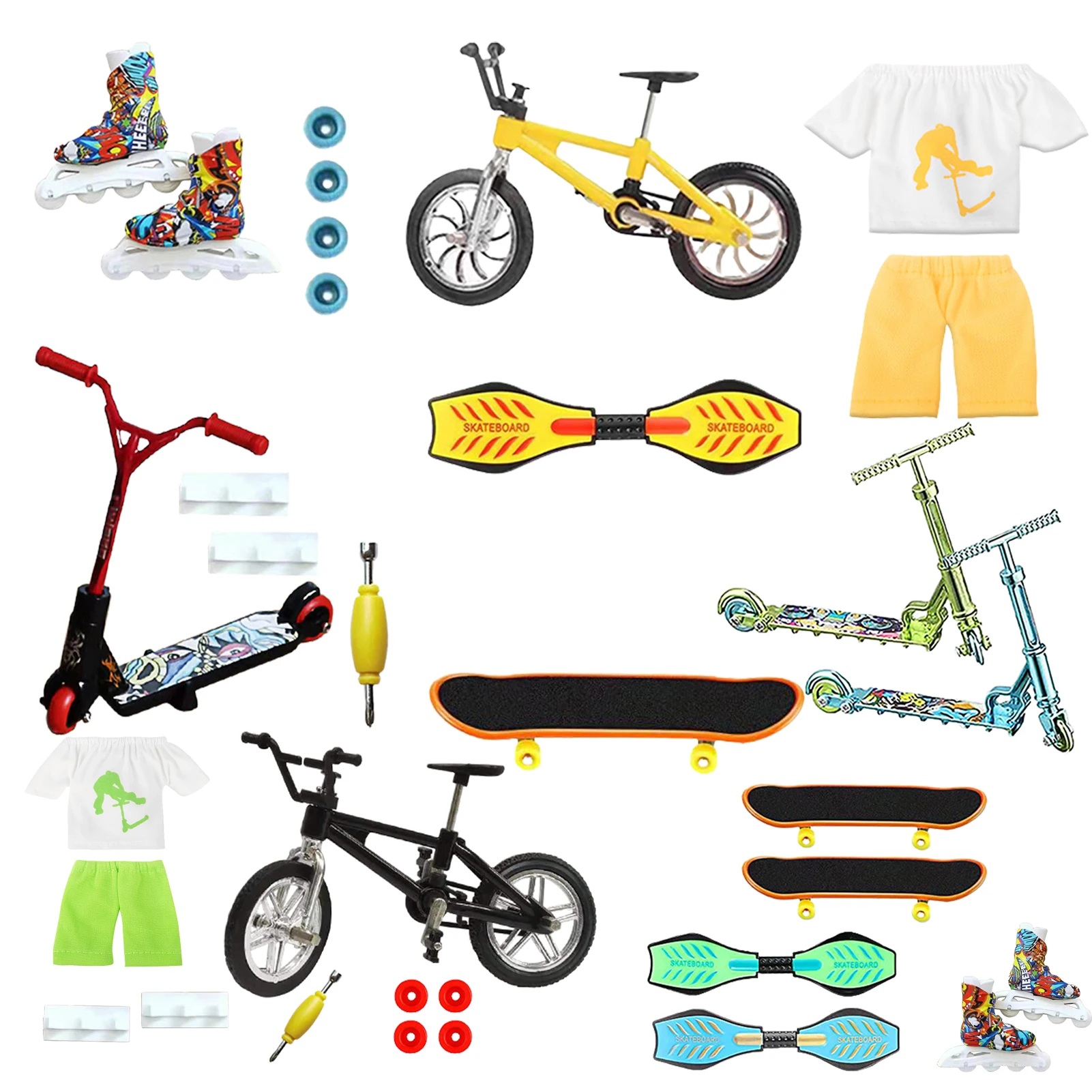 Mini Finger Scooter Fingertip Movement Novelty Toy Colorful Bike Parts Sets For Kids Christmas Birthday Creative Gifts