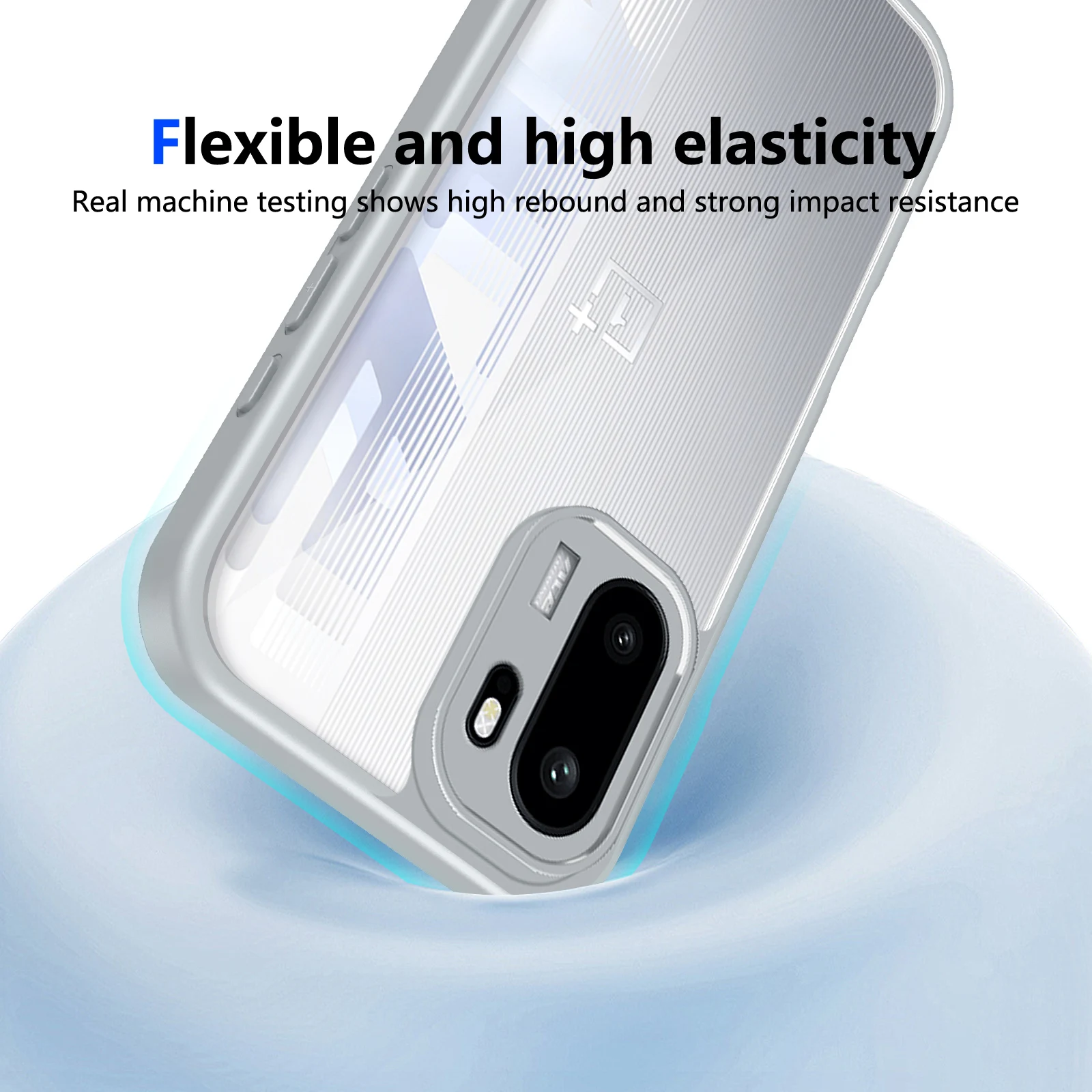 Enhanced Air Cushion Shockproof Silicone Bumper Clear Matte Back Phone Case