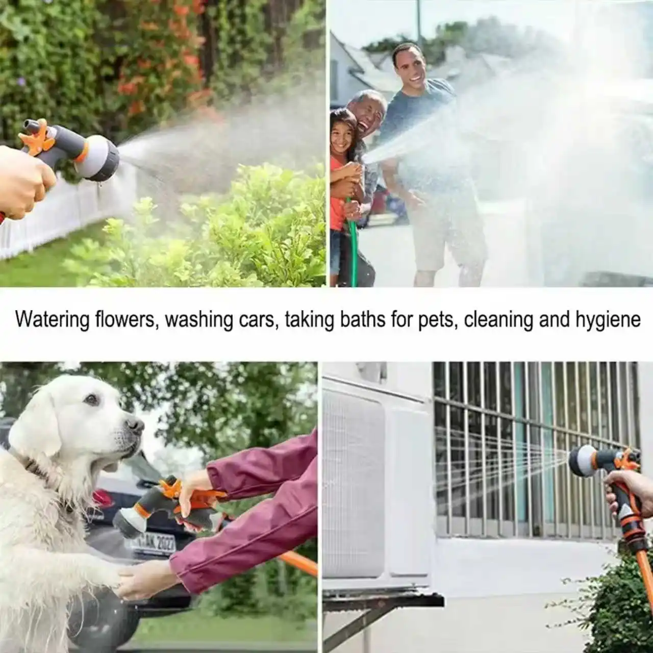 Water Gun Nozzle Many Pattern Garden Water Gun Hose Nozzle Mutifunctional Household Car Washing Yard Water Sprayer Pipe Tube Nozzle SprinkleTools