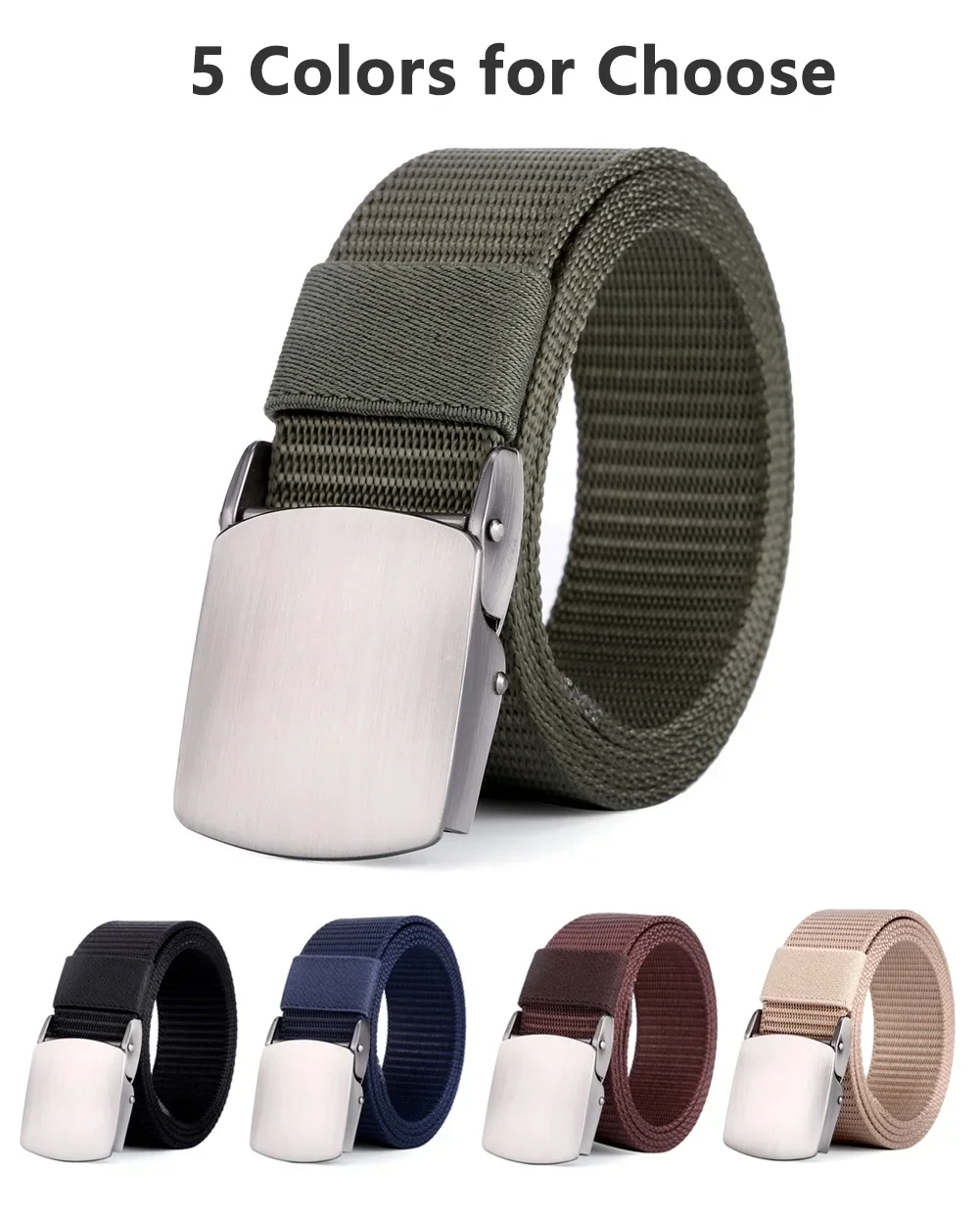 Fashion Unisex Canvas Belt Metal Tactics Woven Belt Canvas Casual Pants Cool Wild Gift Belts