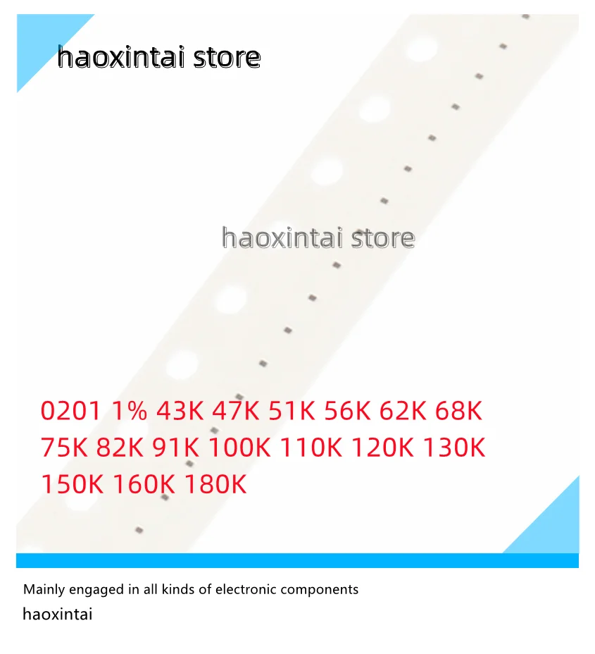 

100PCS 0201 43K 47K 51K 56K 62K 68K 75K 82K 91K 100K 110K 120K 130K 150K 160K 180K chip resistance 1%