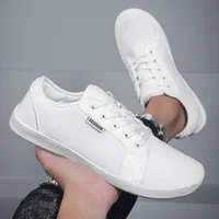 Men's Shoes and Sports Shoes Wide Toe Barefoot Casual Plus Size Wide Last Fashionable Canvas Black Flat Bottomed Board Shoes - Image 3