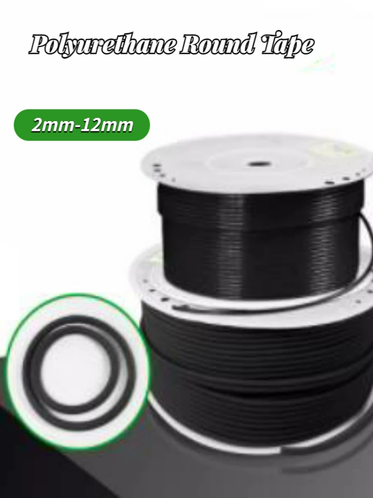Description Picture 2 of item1 Meter PU Polyurethane Round Belt Anti-static Smooth/Rough Surface Belt Black O-type Transmission Belt Dia 2/3/4/5/6/8/10/12mm