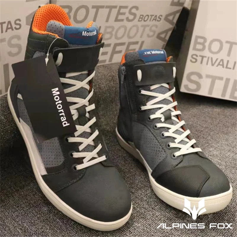 Motorcycle Riding Shoes for Motorrad Men's Motorbike Riding Ankle Type Protective Boots Four Seasons Motorcycle Shoes